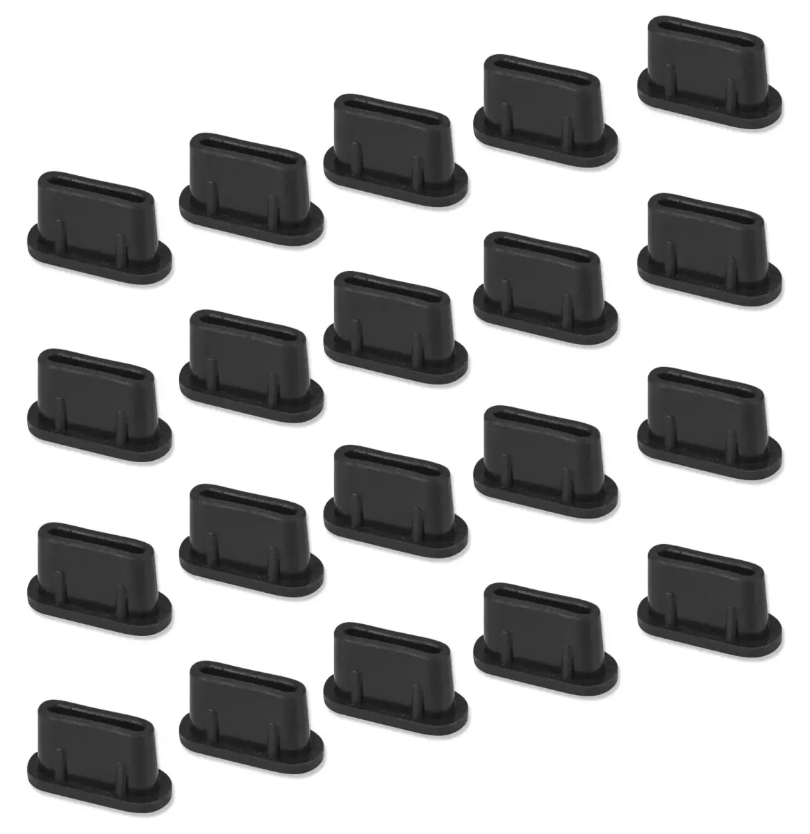 CaseBuy Black 20 Pack USB C Anti Dust Plugs | Protects Ports from Dust, Sand, and Lint - main product image
