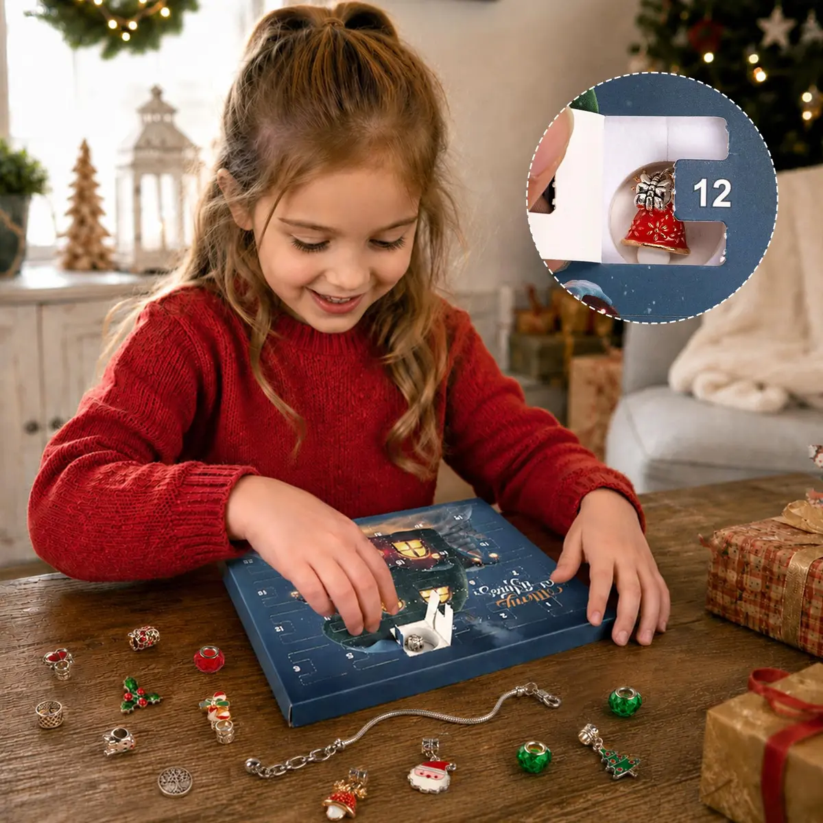 OuMuaMua Christmas Countdown Advent Calendar Bracelets 2026 | DIY Jewelry Kit for Girls & Kids - view 7