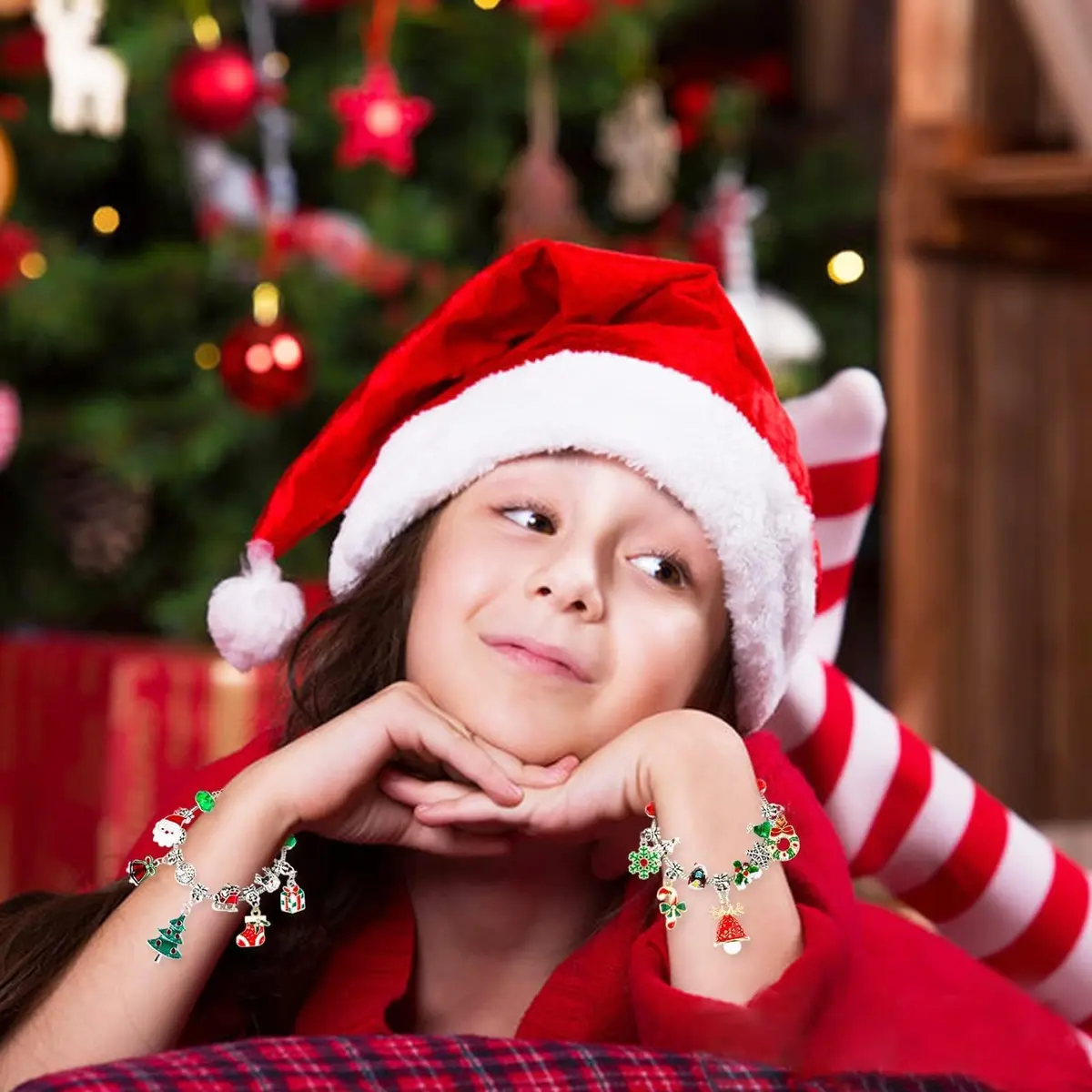 OuMuaMua Christmas Countdown Advent Calendar Bracelets 2026 | DIY Jewelry Kit for Girls & Kids - view 3