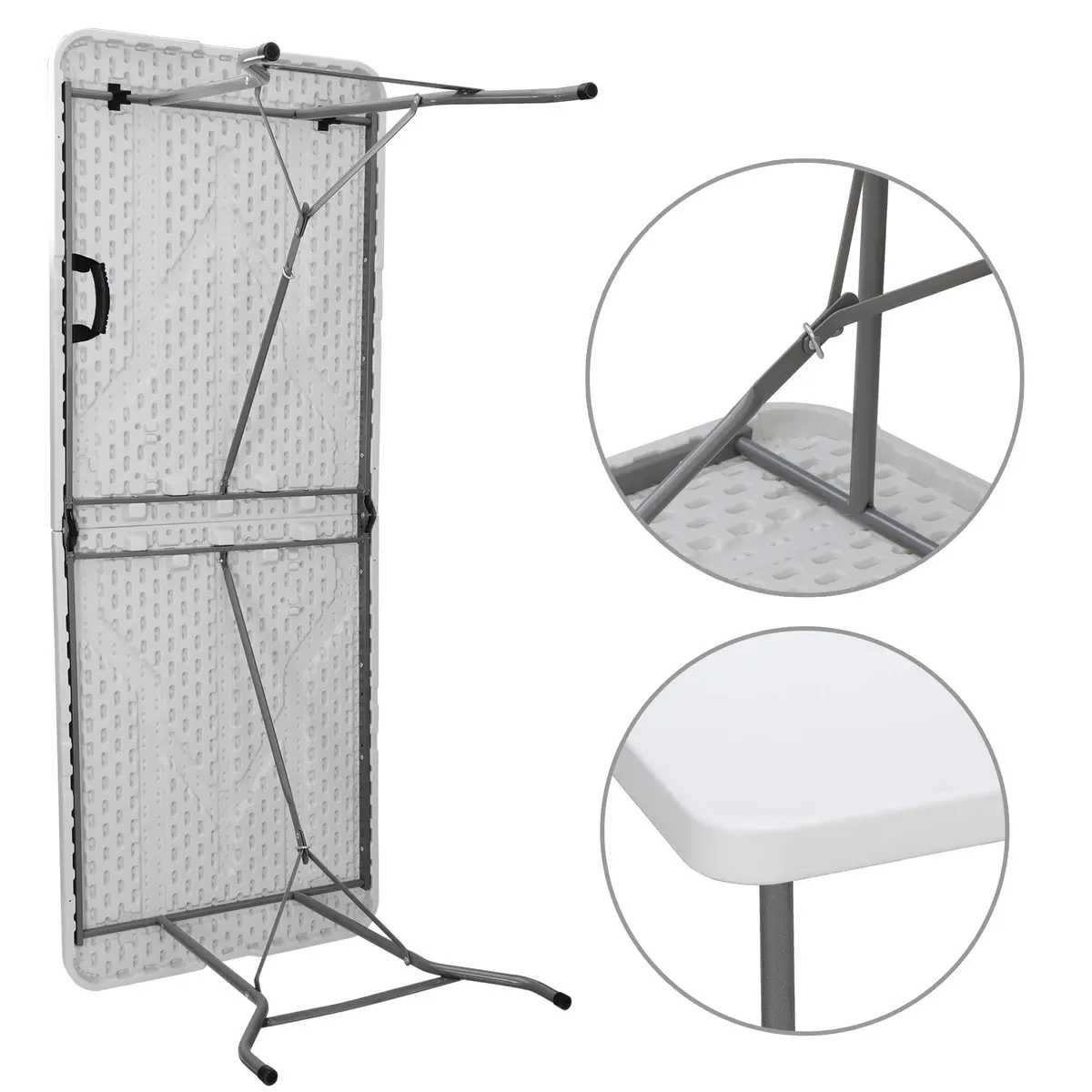 Saicool 6FT Folding Event Table | Heavy Duty Indoor Outdoor Picnic Table, White - view 5