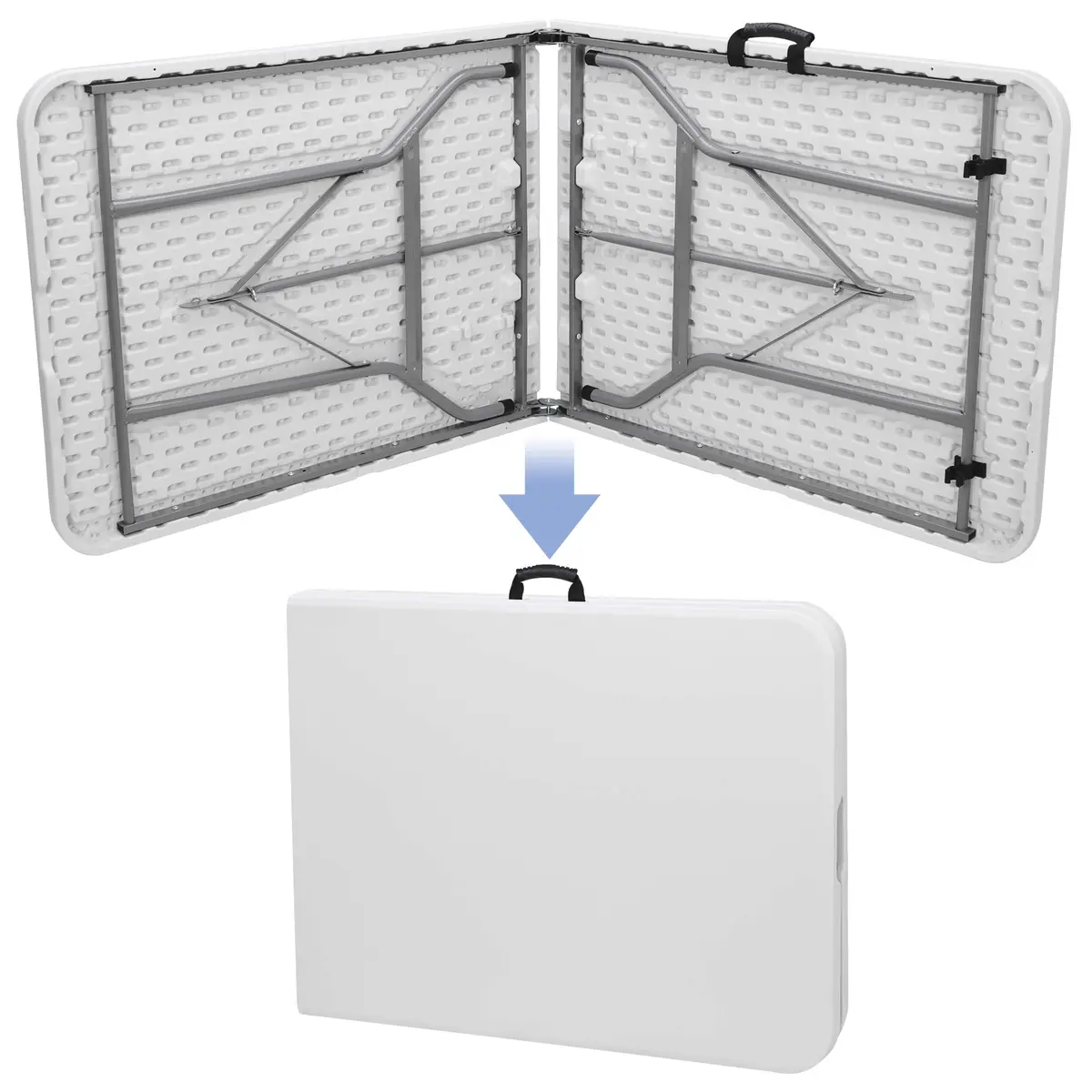 Saicool 6FT Folding Event Table | Heavy Duty Indoor Outdoor Picnic Table, White - view 4