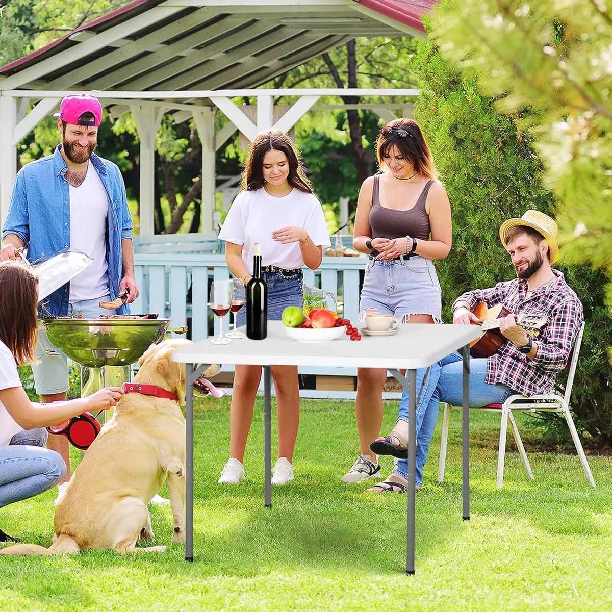 Saicool Folding Event Table 3FT | Heavy Duty Indoor Outdoor Picnic Table with Handle Lock - view 5