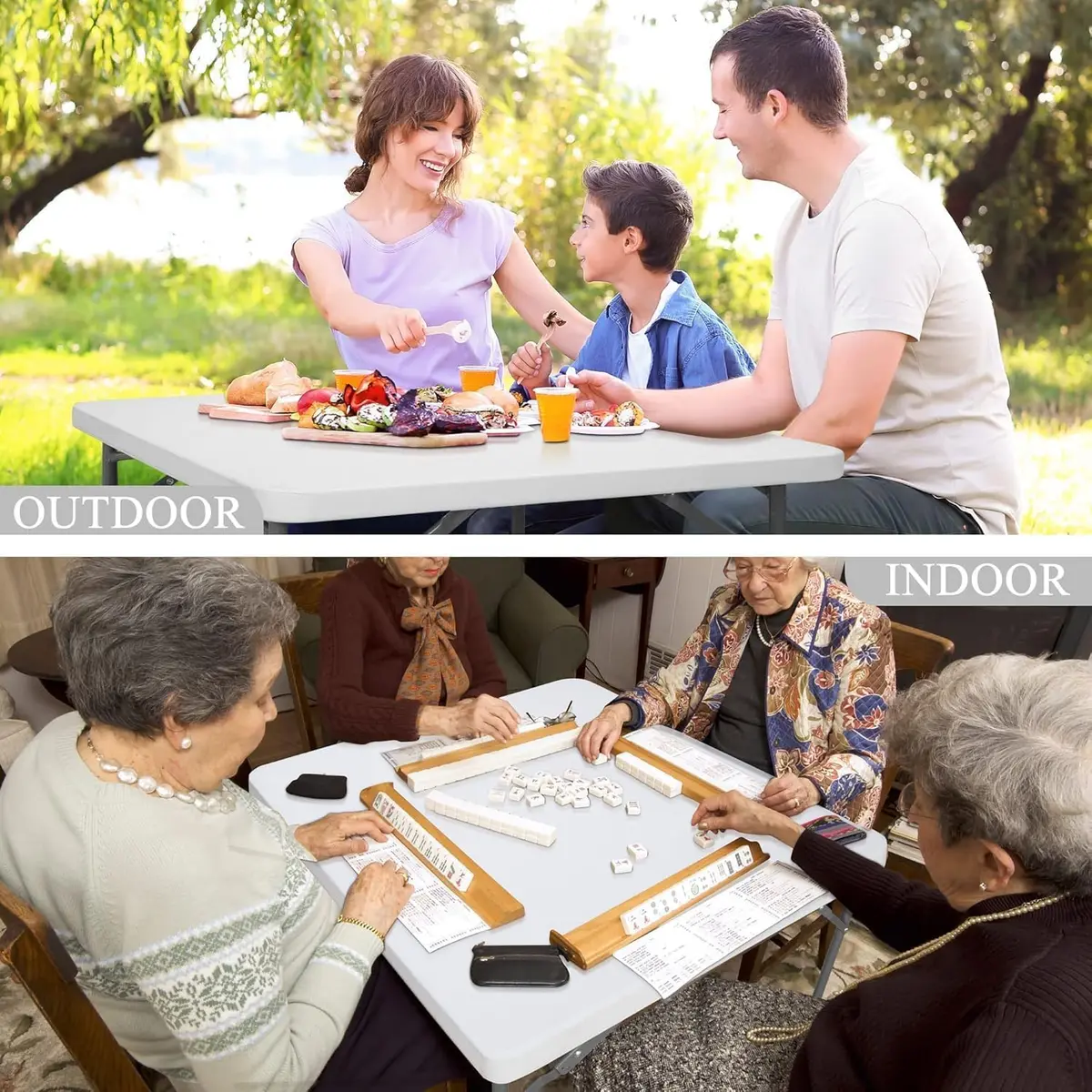 Saicool Folding Event Table 3FT | Heavy Duty Indoor Outdoor Picnic Table with Handle Lock - view 2