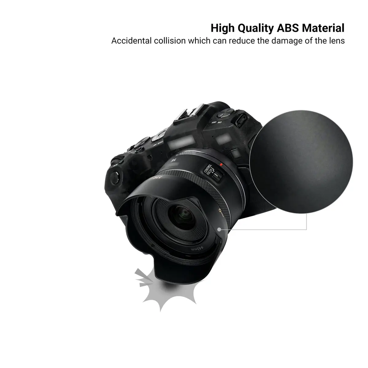 JJC Lens Hood for Canon RF 16mm F2.8 STM Lens | Reversible, Impact-Resistant, Compatible with 43mm Filters & Cap - view 5