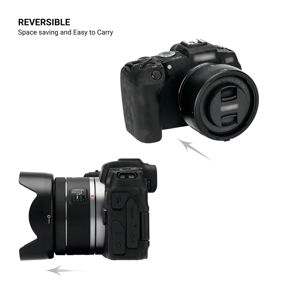 JJC Lens Hood for Canon RF 16mm F2.8 STM Lens | Reversible, Impact-Resistant, Compatible with 43mm Filters & Cap - view 3