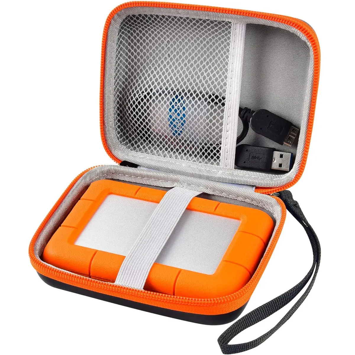 ALKOO Orange Hard Drive Case for LaCie Rugged Mini 1TB-5TB | Protects Drive & Accessories - main product image