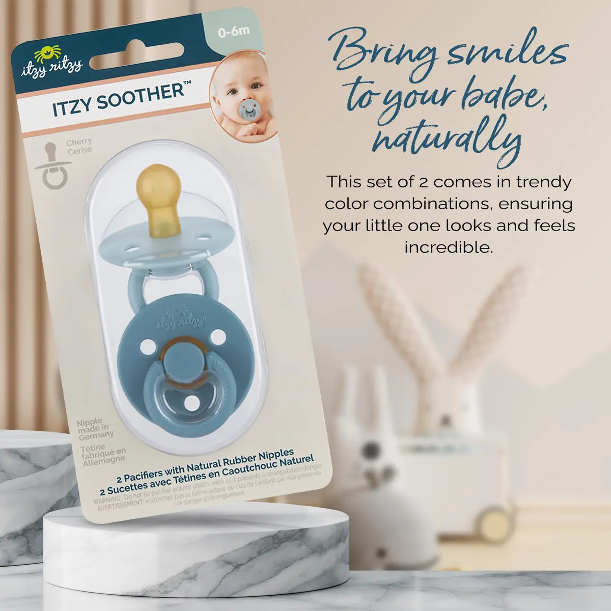 Itzy Ritzy Natural Rubber Pacifiers for 0-6 Mos | BPA-Free, Chic & Soothing - view 6