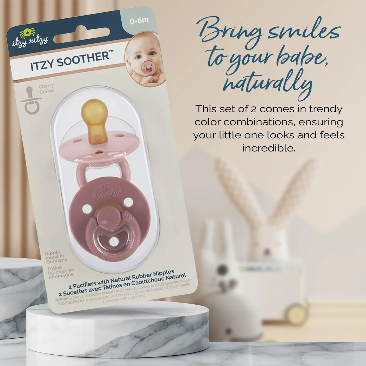 Itzy Ritzy Natural Rubber Pacifiers for 0–6 Mos | BPA-Free, Chic & Soothing - view 6