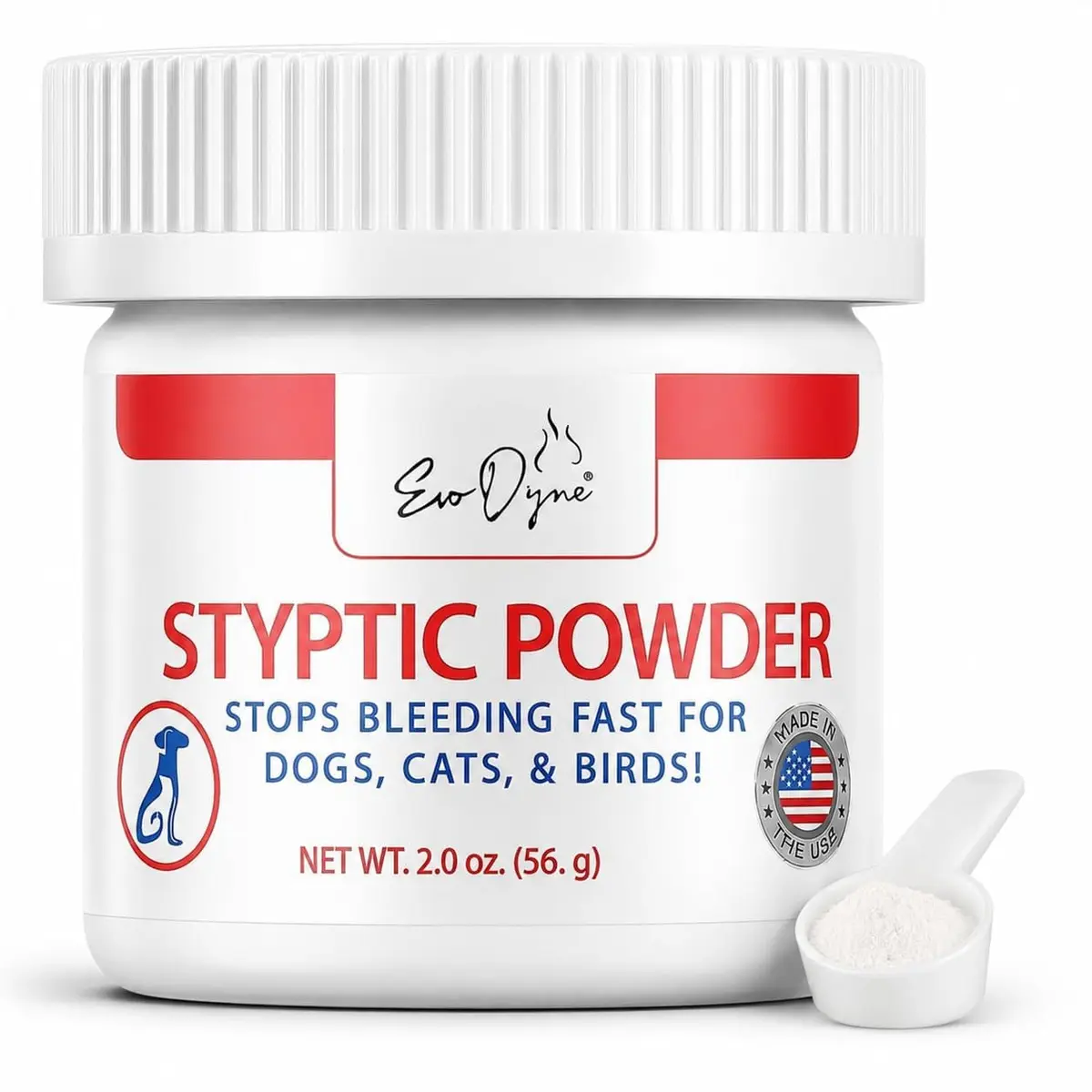 Evo Dyne Styptic Powder 56g (2 oz) | Fast-Acting Pet Nail Bleeding Control - main product image