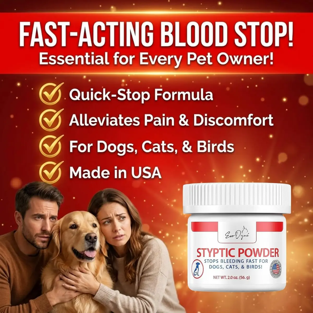 Evo Dyne Styptic Powder 56g (2 oz) | Fast-Acting Pet Nail Bleeding Control - view 5