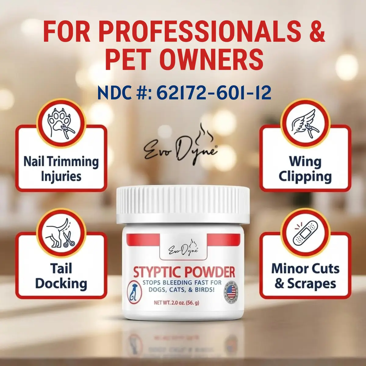 Evo Dyne Styptic Powder 56g (2 oz) | Fast-Acting Pet Nail Bleeding Control - view 4
