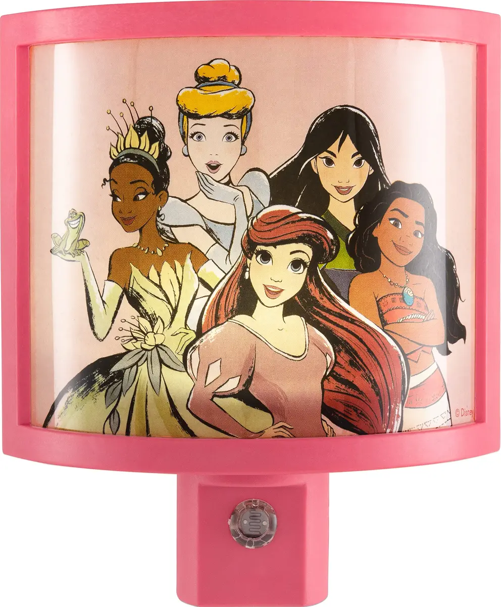 Disney Night Light LED Princess Wrap Shade Plug-in Dusk to Dawn | Safe, Energy-Efficient, UL-Certified for Nursery & Bathroom - main product image