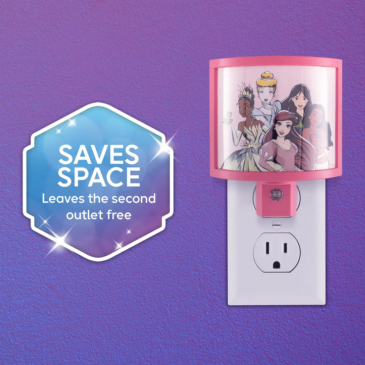 Disney Night Light LED Princess Wrap Shade Plug-in Dusk to Dawn | Safe, Energy-Efficient, UL-Certified for Nursery & Bathroom - view 5