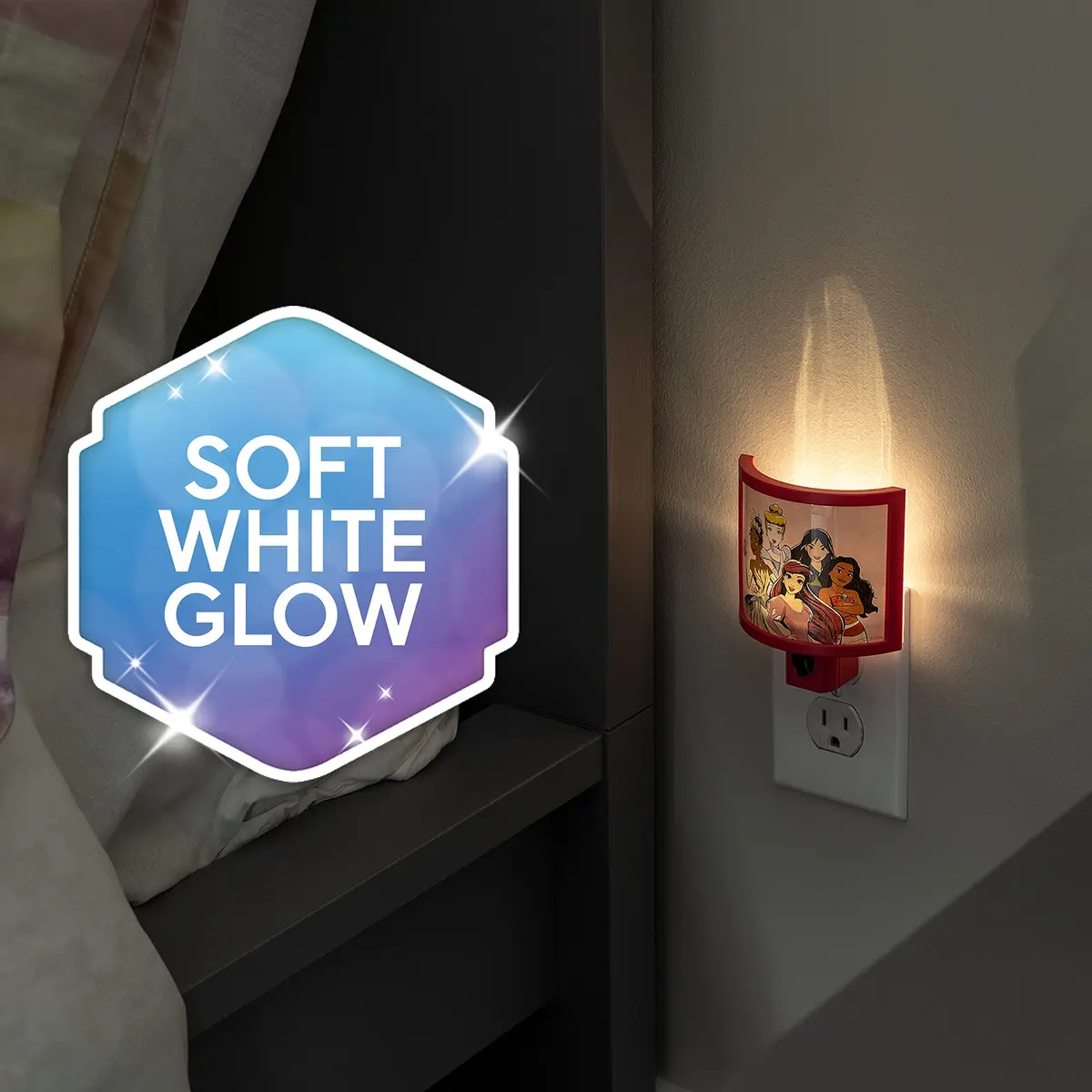 Disney Night Light LED Princess Wrap Shade Plug-in Dusk to Dawn | Safe, Energy-Efficient, UL-Certified for Nursery & Bathroom - view 6