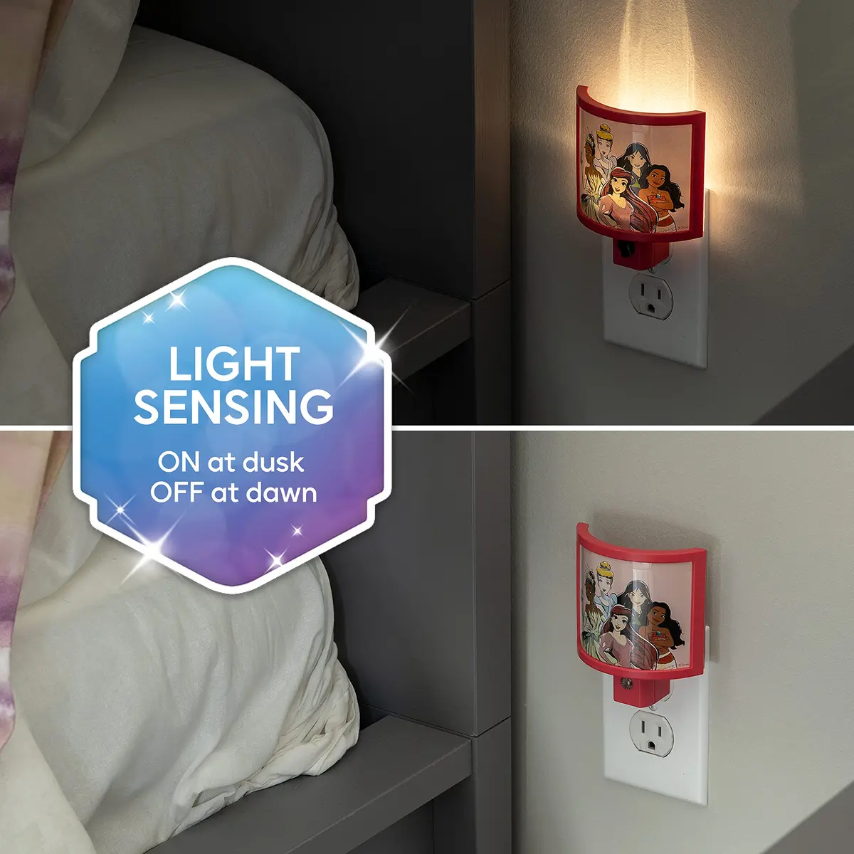 Disney Night Light LED Princess Wrap Shade Plug-in Dusk to Dawn | Safe, Energy-Efficient, UL-Certified for Nursery & Bathroom - view 4