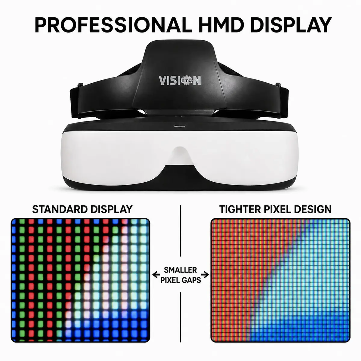 VISIONHMD Bigeyes H1 Video Glasses 2D & 3D | HDMI Input, Adjustable Lenses, Lightweight Personal Theater - view 8