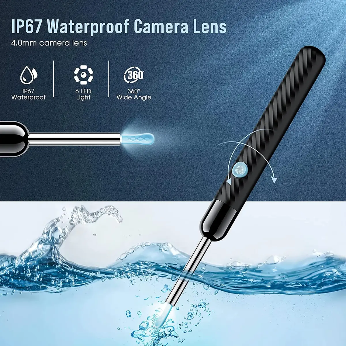 LEIPUT Ear Wax Removal Tool with 1080P HD Camera & 8 Pcs Ear Set - Black | FSA HSA Eligible - view 5