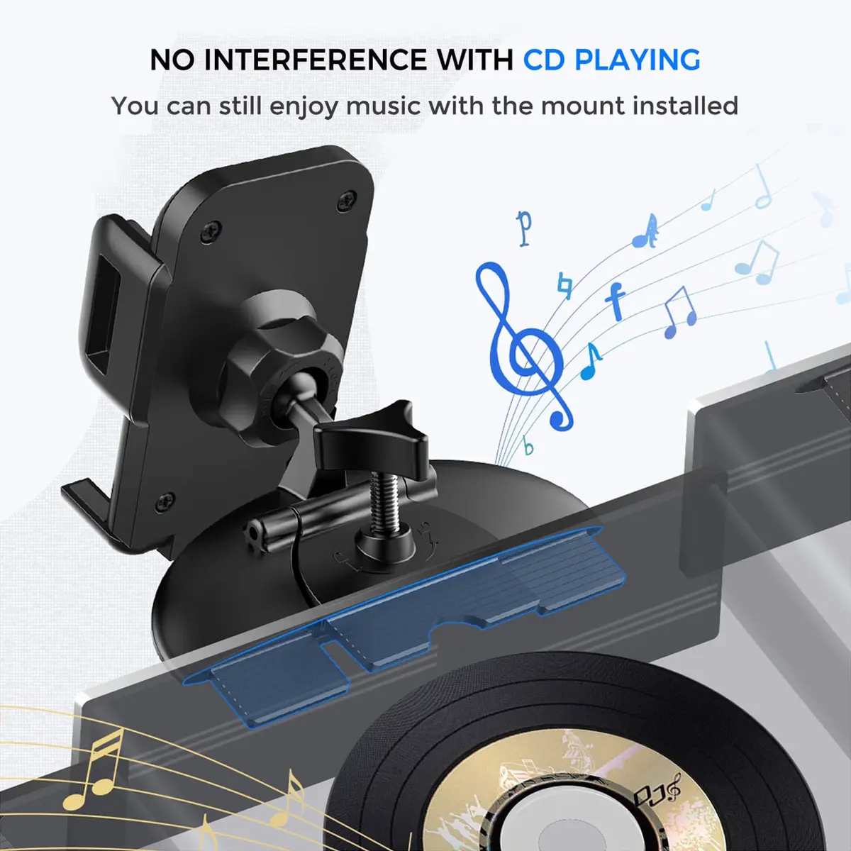 VSSMSSA Cell Phone Holder for Car CD Slot | 360° Swivel, One Button Release, Compatible with iPhone 17-12 & Galaxy S25-S10 (2.76 in) - view 5
