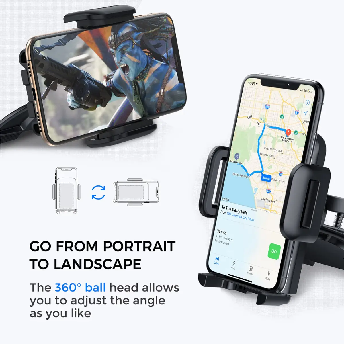 VSSMSSA Cell Phone Holder for Car CD Slot | 360° Swivel, One Button Release, Compatible with iPhone 17-12 & Galaxy S25-S10 (2.76 in) - view 6