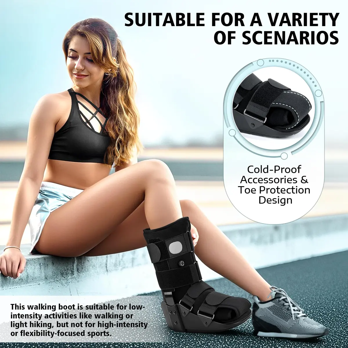 Medibot Advanced Walking Boot Black Small | FDA Approved Medical Grade Orthopedic Brace for Ankle Injuries & Fractures - view 4