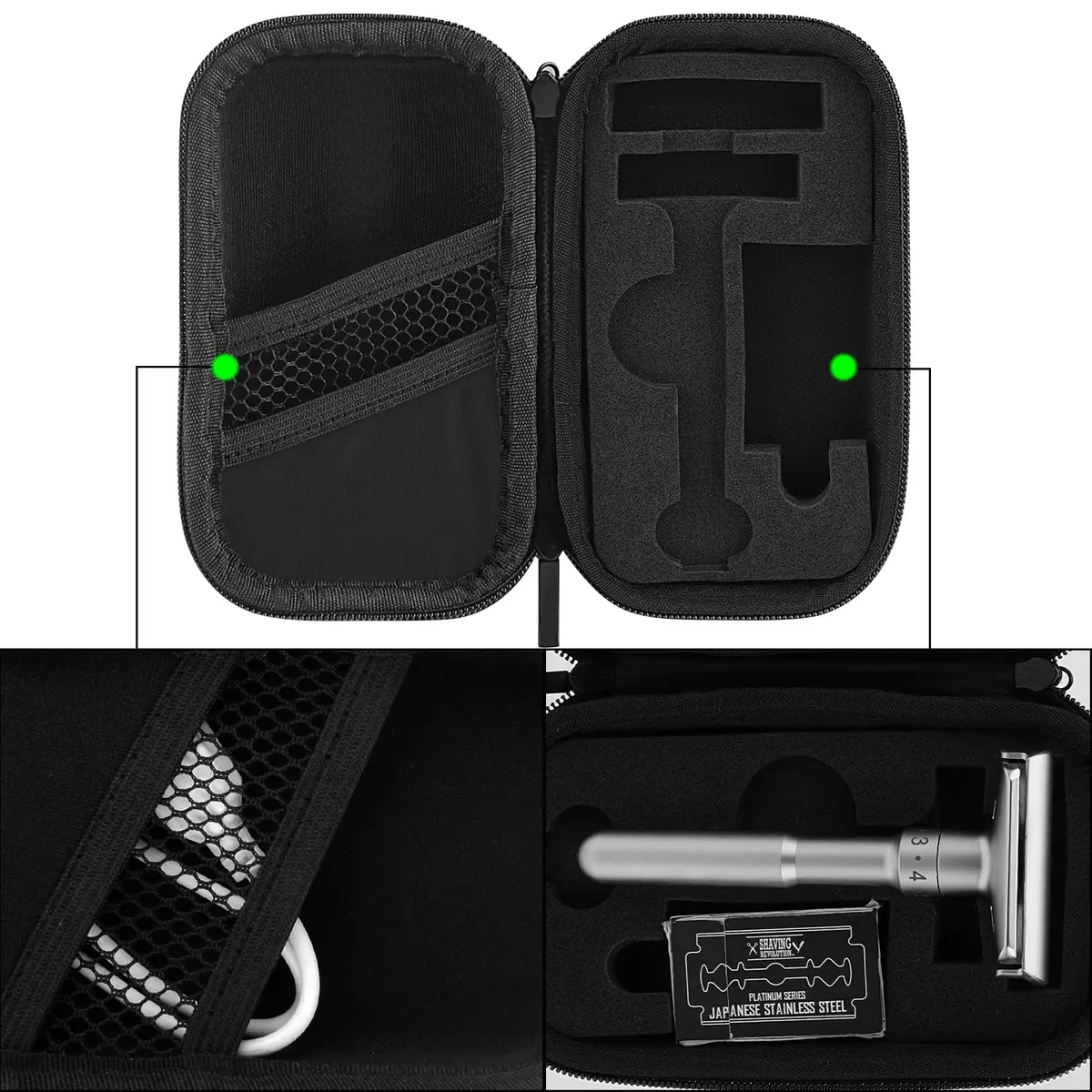 Linkidea Hard Shell Travel Case for Razors | Durable, Compact & Compatible with Merkur, Vikings, WEISHI (Black) - view 5
