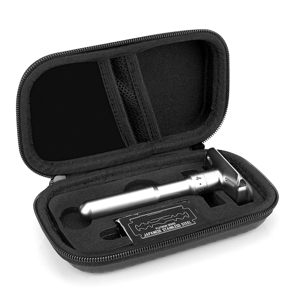 Linkidea Hard Shell Travel Case for Razors | Durable, Compact & Compatible with Merkur, Vikings, WEISHI (Black) - main product image
