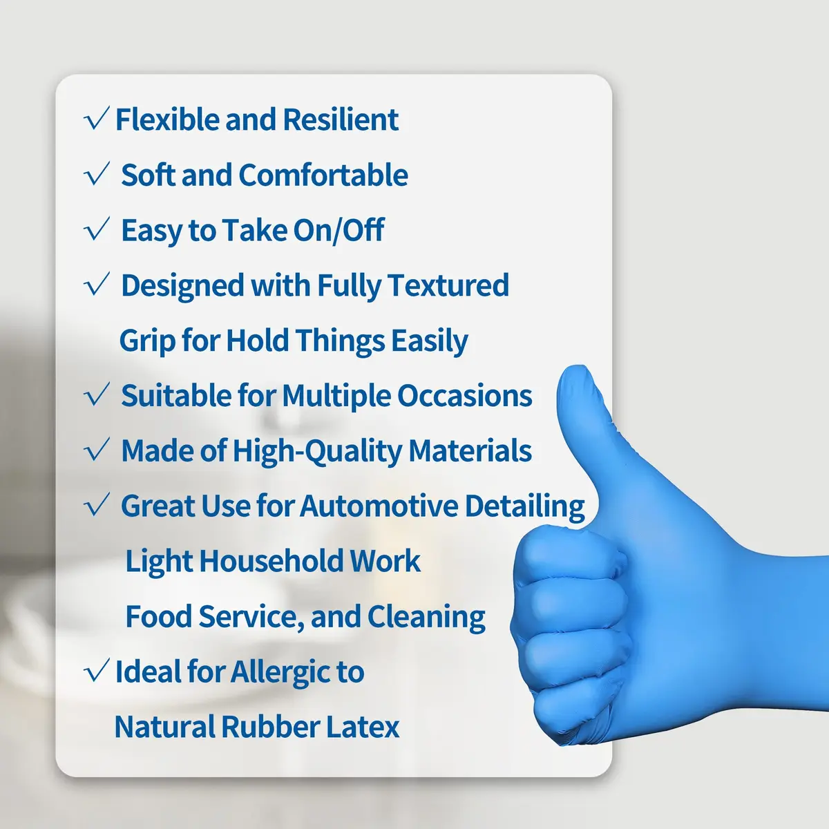 Daddy's Choice Nitrile Gloves Medium | No Latex No Powder, Safe for Household & Food Handling - view 3