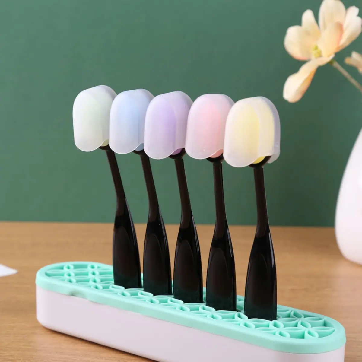 Briartw 5-Color Blending Sponge Brush Set with Brush Caps, 15cm (5.9 inch) | Ideal for Ink Blending & Art Painting - view 6