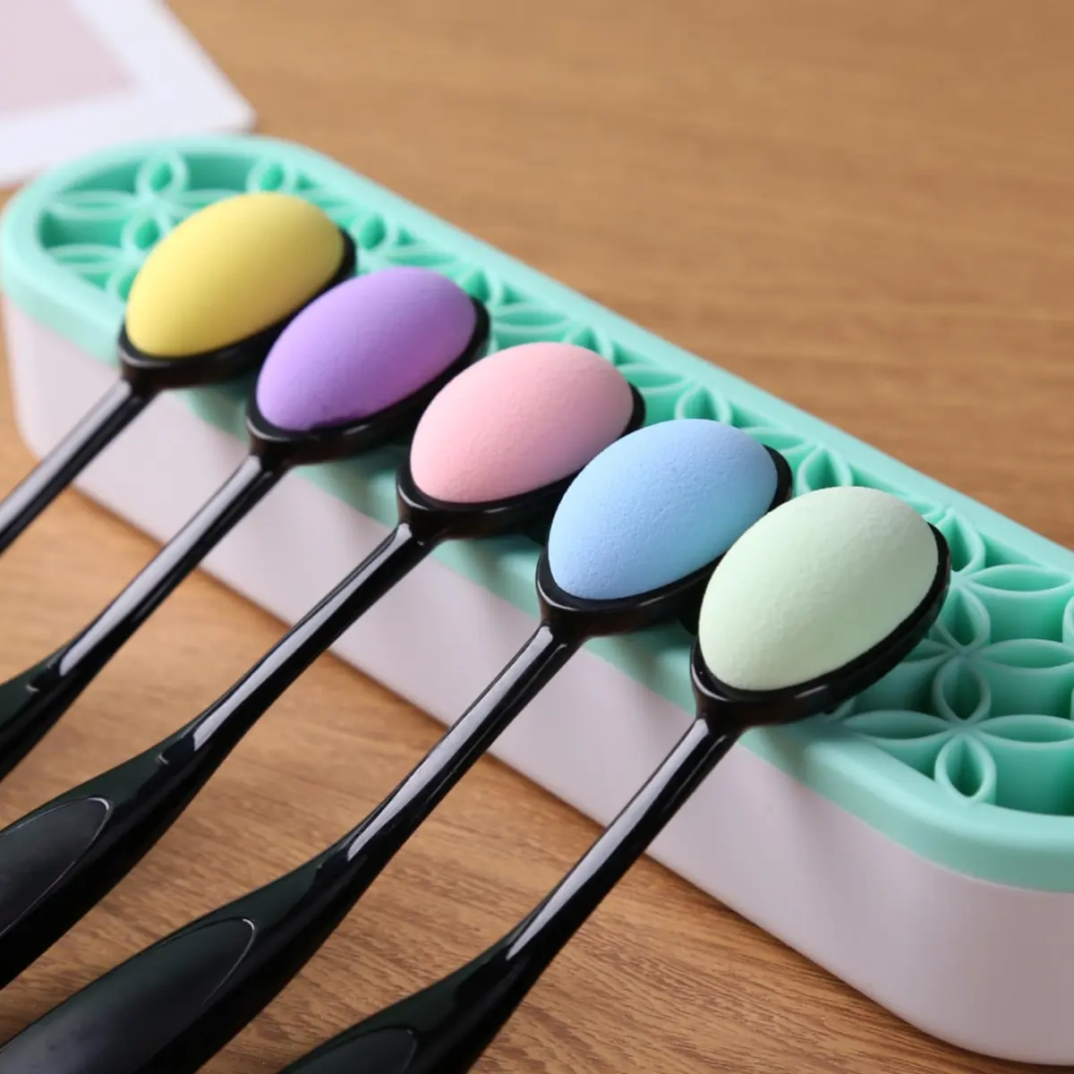 Briartw 5-Color Blending Sponge Brush Set with Brush Caps, 15cm (5.9 inch) | Ideal for Ink Blending & Art Painting - view 4