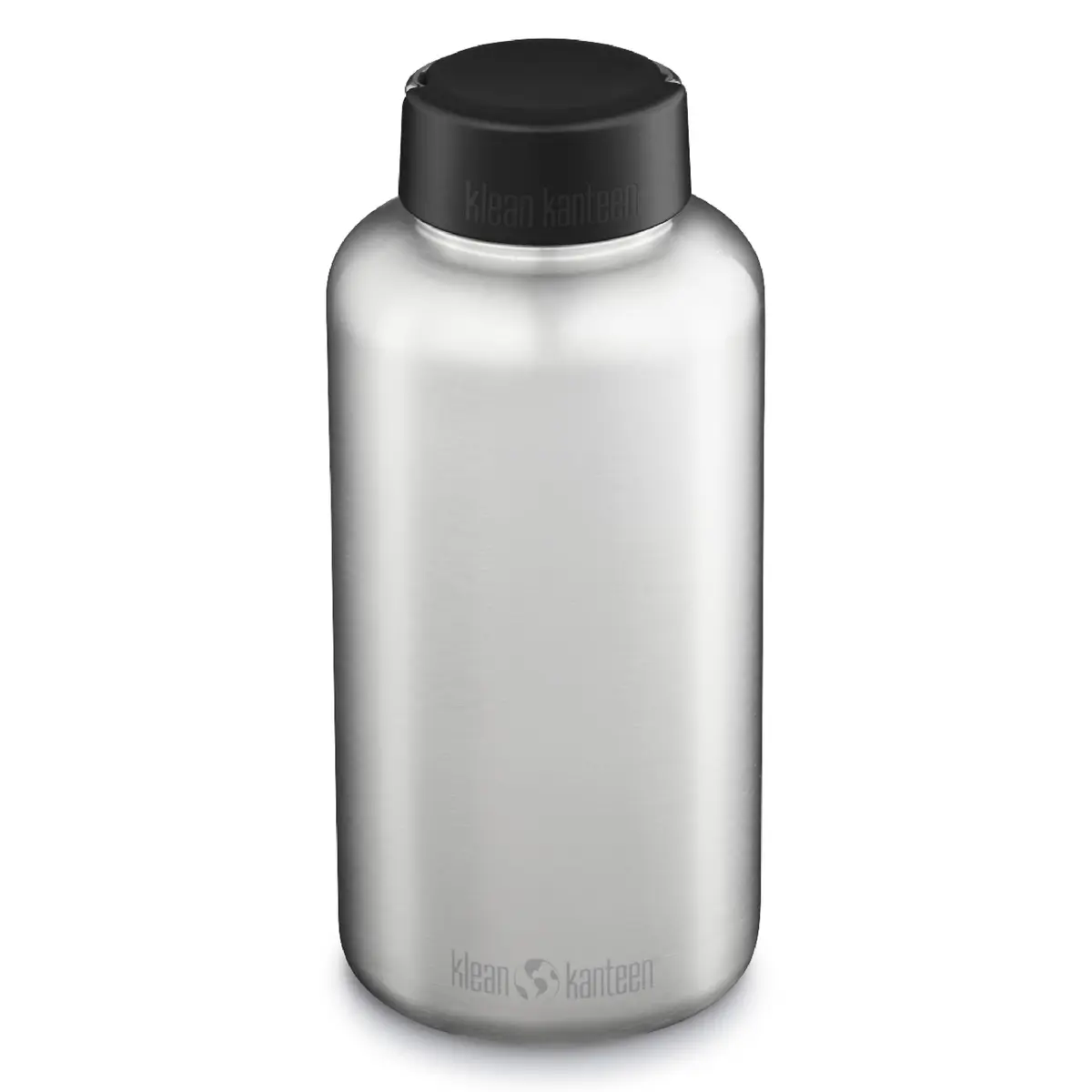 Klean Kanteen Wide Water Bottle with Loop Cap - Stainless Steel Water Bottle for Daily Hydration & Outdoor Use - Non-Insulated - BPA Free, Dishwasher Safe - Brushed Stainless, 64 oz - main product image