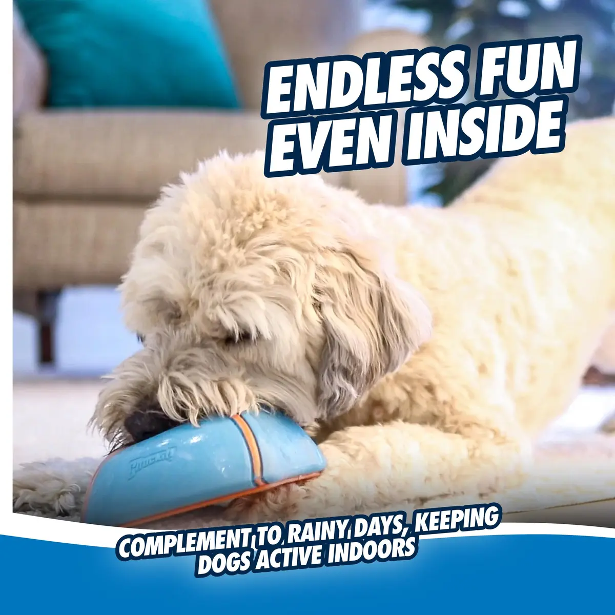 Chuckit! Indoor Super Slider Self-Fetch Squeaky Dog Toy, Durable Rubber - view 2