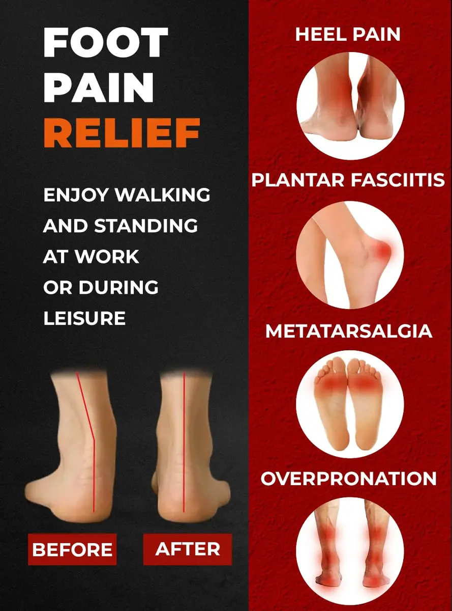 CRUVHEAL High Arch Support Insoles XL | Heavy Duty Plantar Fasciitis Relief for Men & Women - view 4