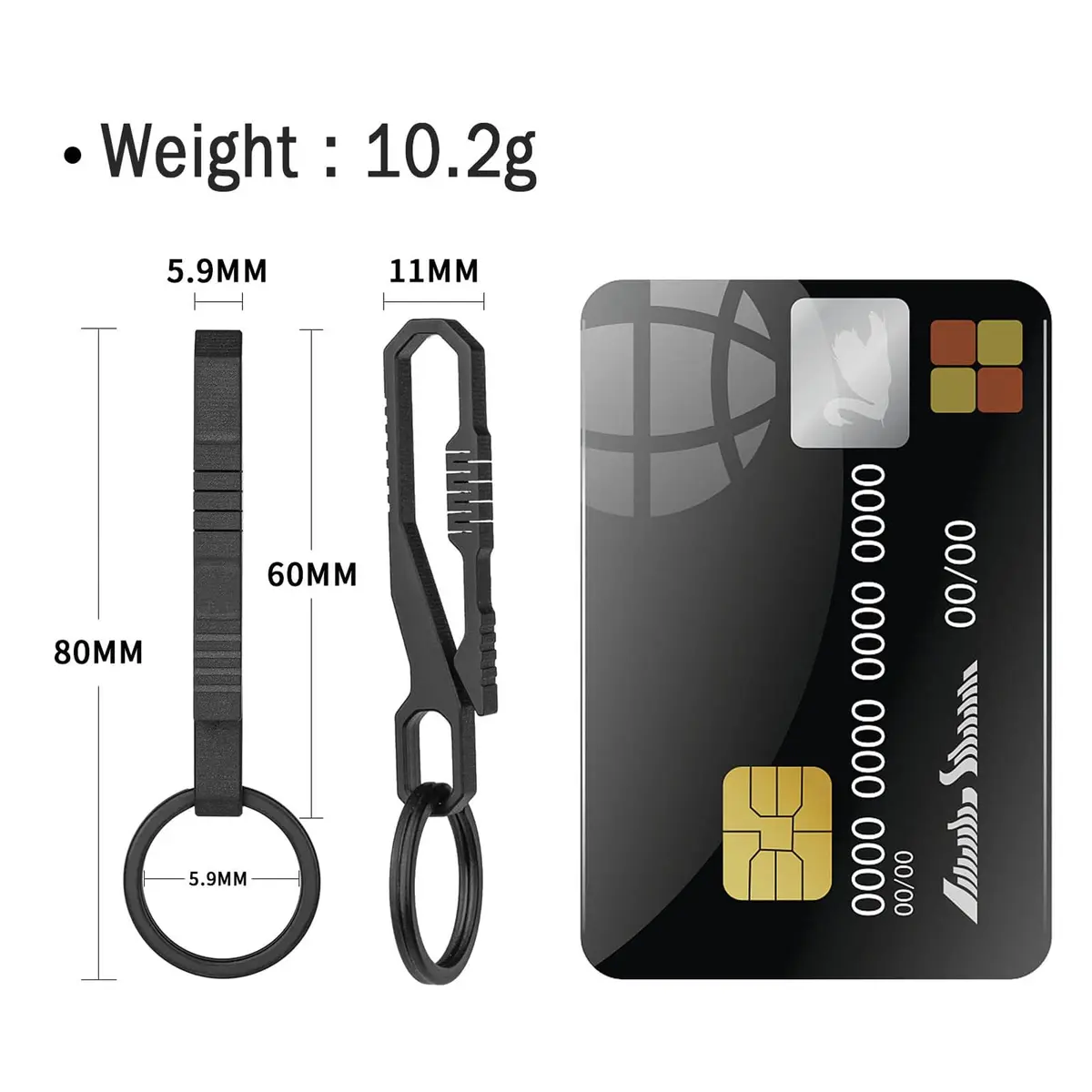 TISUR Titanium Keychain Pocket Clip | Lightweight & Durable for Men & Women - view 3