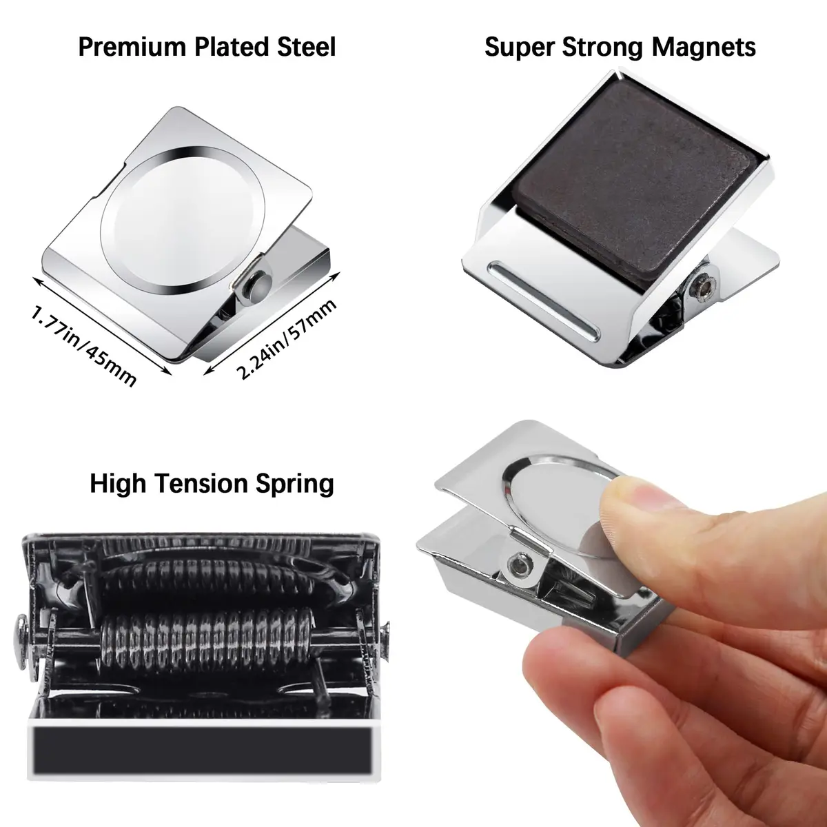 Thimmamma Magnetic Clips 1.77 inch | Heavy Duty Metal Clips for Whiteboard & Refrigerator - view 2