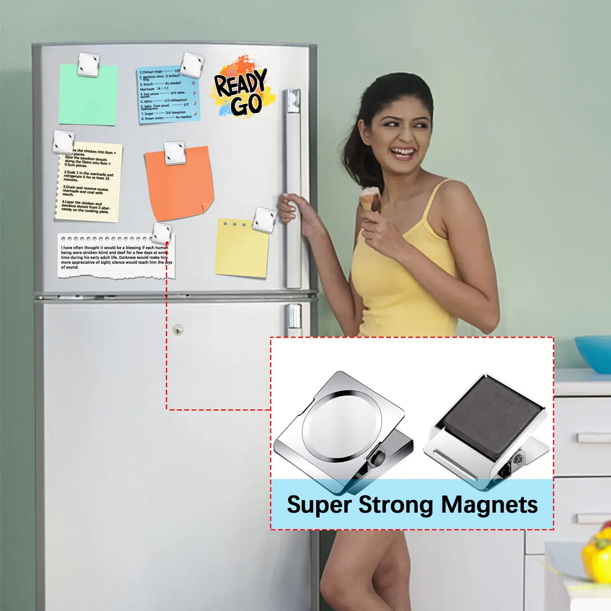 Thimmamma Magnetic Clips 1.77 inch | Heavy Duty Metal Clips for Whiteboard & Refrigerator - view 3