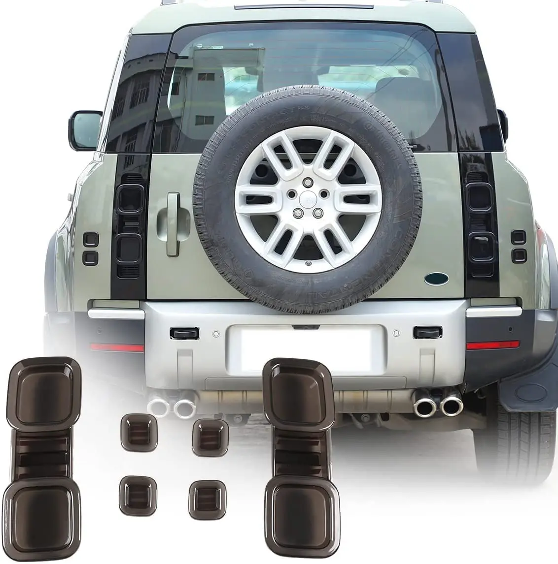 YIWANG Black ABS Taillight Covers for Land Rover Defender 90 110 130 2020-2025 | Exterior Auto Accessories - main product image