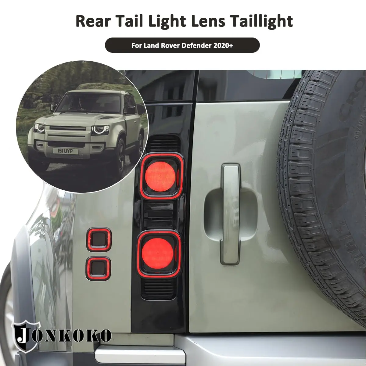 YIWANG Black ABS Taillight Covers for Land Rover Defender 90 110 130 2020-2025 | Exterior Auto Accessories - view 5