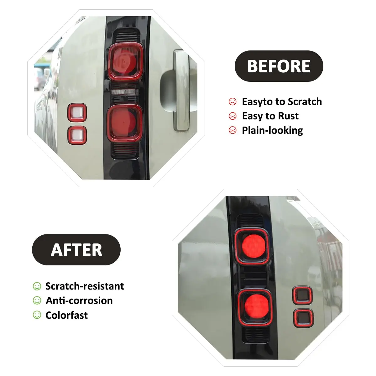 YIWANG Black ABS Taillight Covers for Land Rover Defender 90 110 130 2020-2025 | Exterior Auto Accessories - view 2