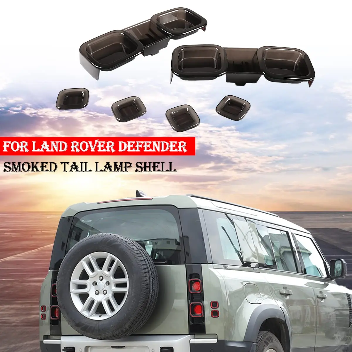 YIWANG Black ABS Taillight Covers for Land Rover Defender 90 110 130 2020-2025 | Exterior Auto Accessories - view 3