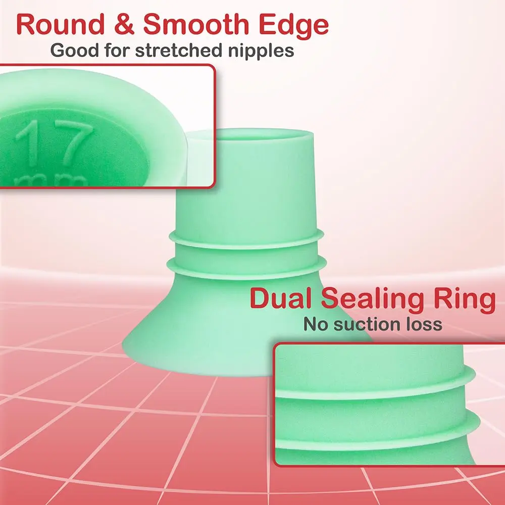 NENESUPPLY 17mm Flange Insert for Breast Pumps | Compatible with Elvie, Medela, Spectra, Willow (17mm, Silicone, 2 pcs) - view 4