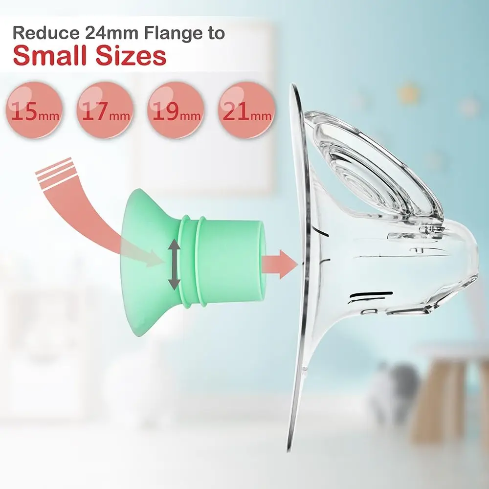 NENESUPPLY 17mm Flange Insert for Breast Pumps | Compatible with Elvie, Medela, Spectra, Willow (17mm, Silicone, 2 pcs) - view 2