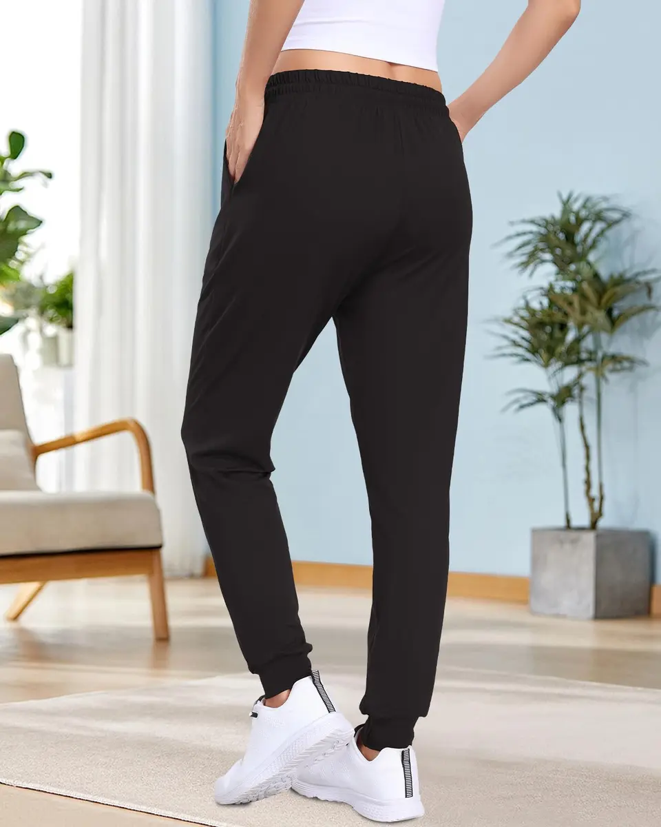 ZENEX Women Sweatpants Tapered High Rise | Casual Lounge Pants with Pockets - view 2