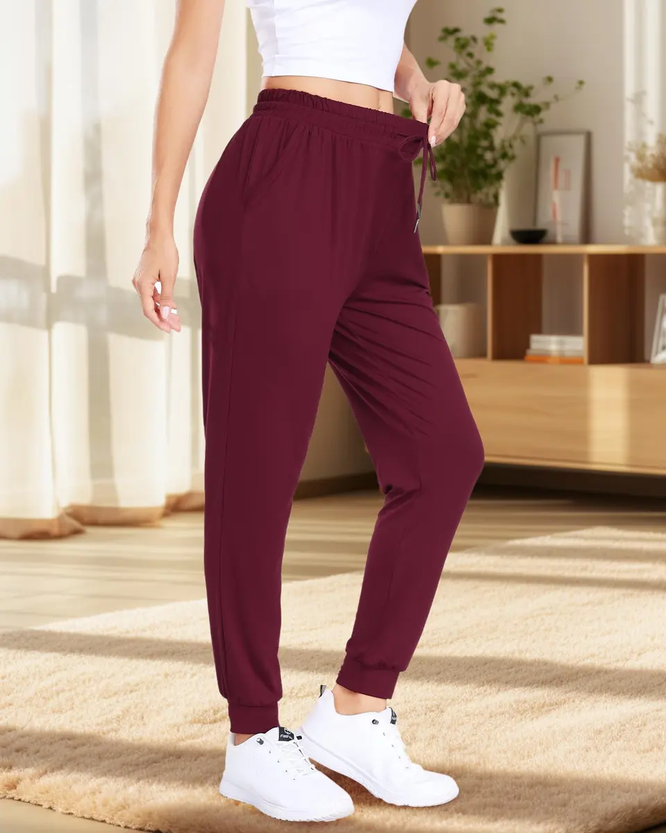 ZENEX Women Sweatpants Tapered High Rise | Casual Lounge Pants with Pockets - view 3
