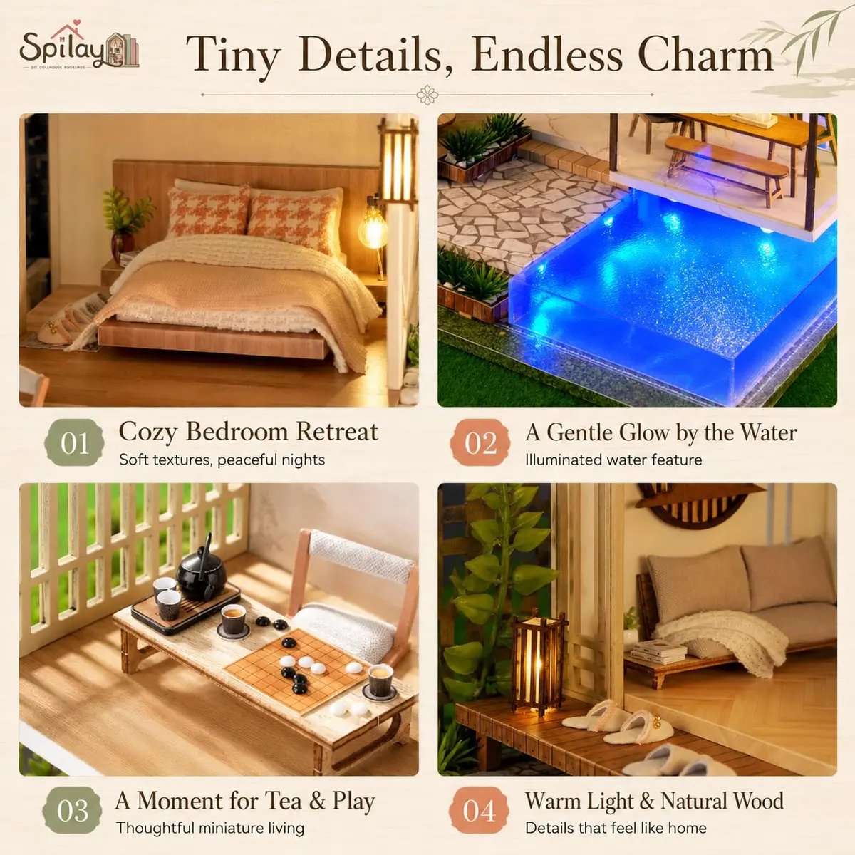 Spilay Miniature Dollhouse Kit for Adults | DIY Craft, Home Decor & Gift (11.41*9.25*9.45 IN) - view 7