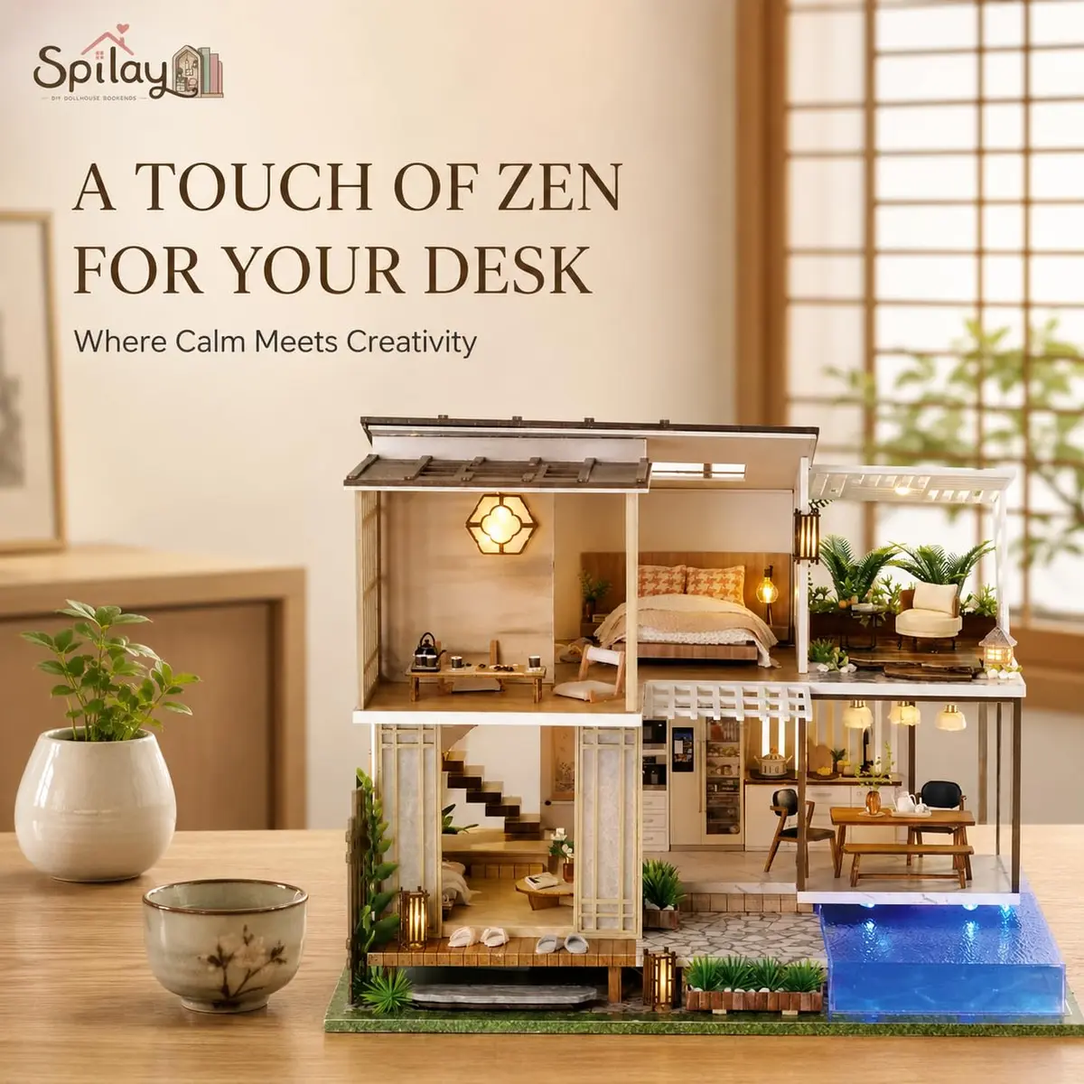 Spilay Miniature Dollhouse Kit for Adults | DIY Craft, Home Decor & Gift (11.41*9.25*9.45 IN) - view 4