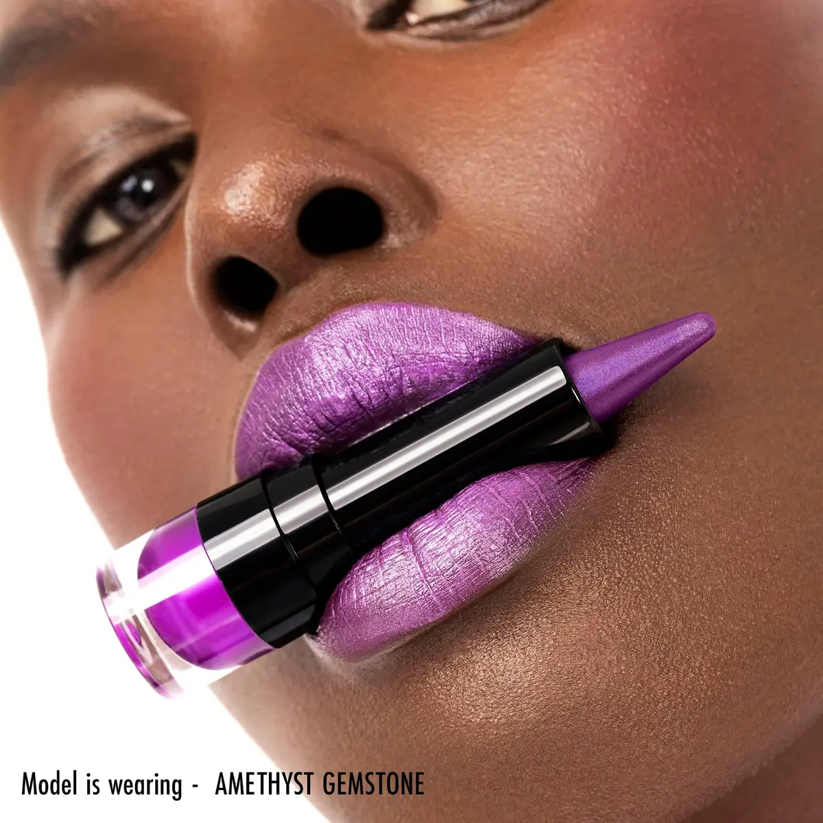 Black Radiance Metalicious Lipstick Lip Sculptor Diamond Pink (Hot Pink) 0.03 ml (1 Fl Oz) | Metallic Finish with Vitamin E - view 5