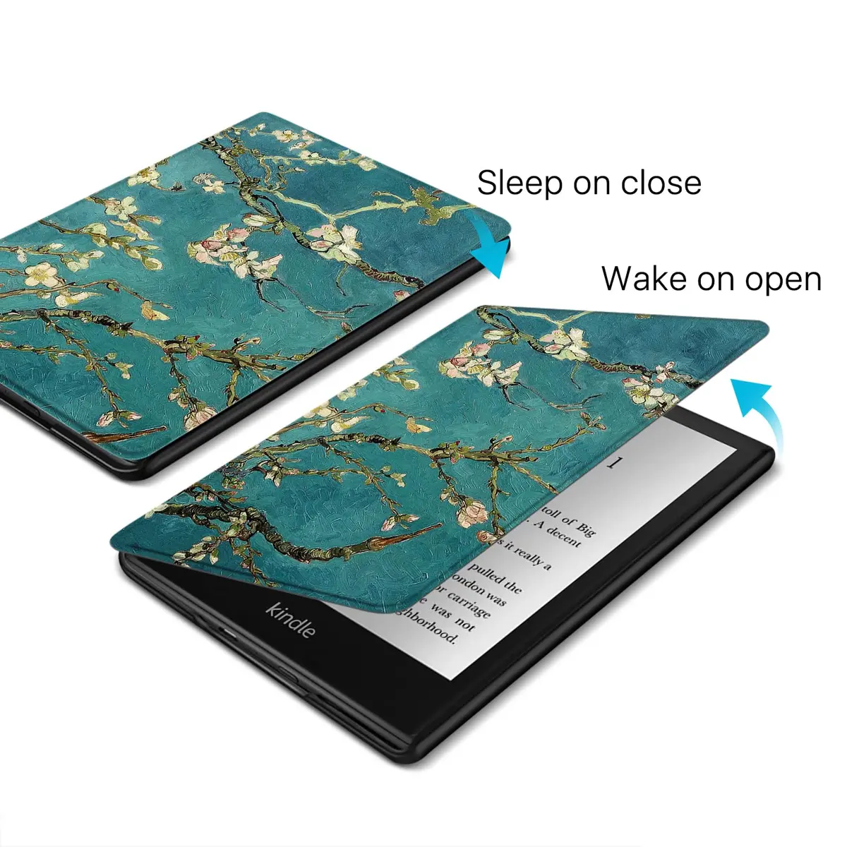 TNP Products Kindle Paperwhite 11th Gen Case, 6.8-Inch PU Leather, Almond Blossom | Smart Auto Sleep Wake Folio - view 4