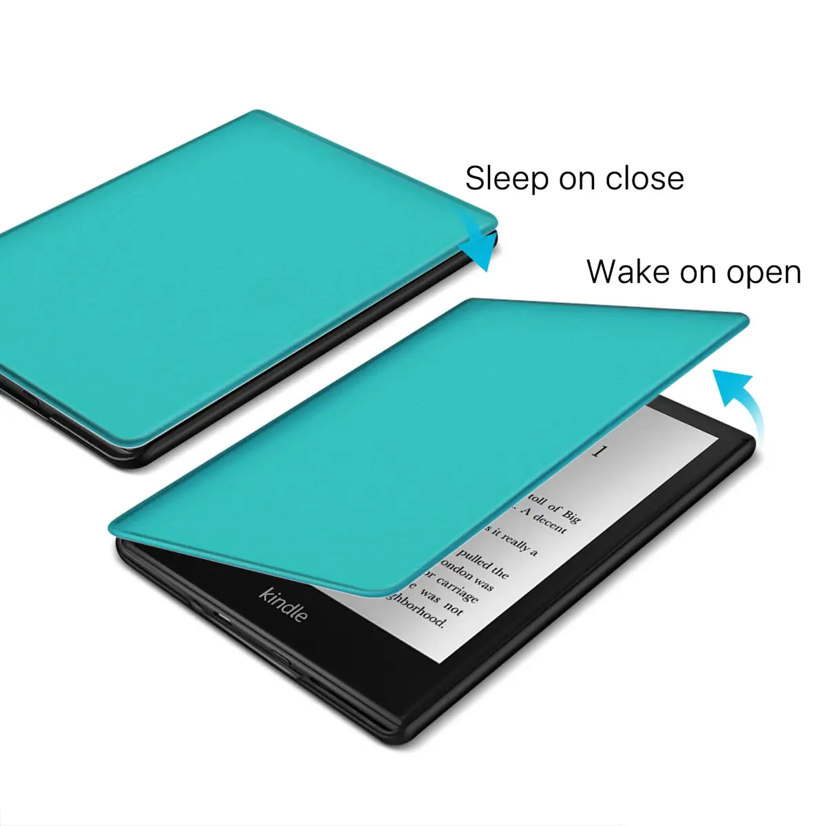 TNP Kindle Paperwhite 11th Gen Case, 6.8-Inch PU Leather, Turquoise Blue | Auto Sleep Wake - view 4