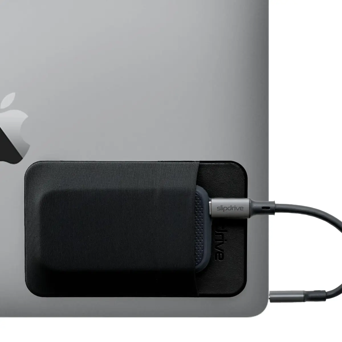 Slipdrive Portable SSD Sleeve for Laptops & Tablets - Black | Secure Stick-On Carrying Case for External Drives - main product image