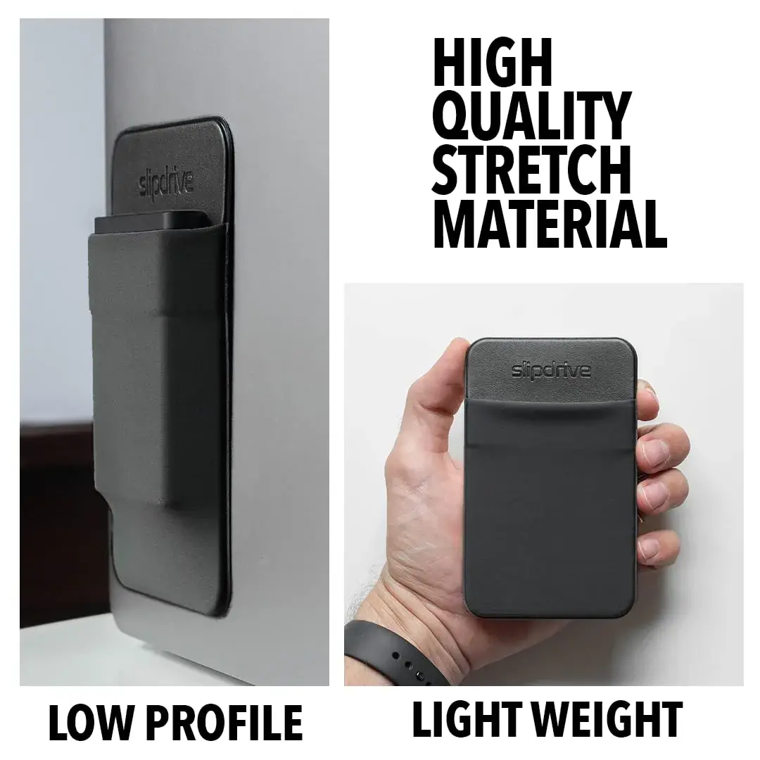 Slipdrive Portable SSD Sleeve for Laptops & Tablets - Black | Secure Stick-On Carrying Case for External Drives - view 6